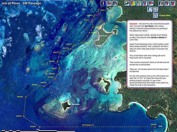 nautical chart new caledonia Isle of Pines West